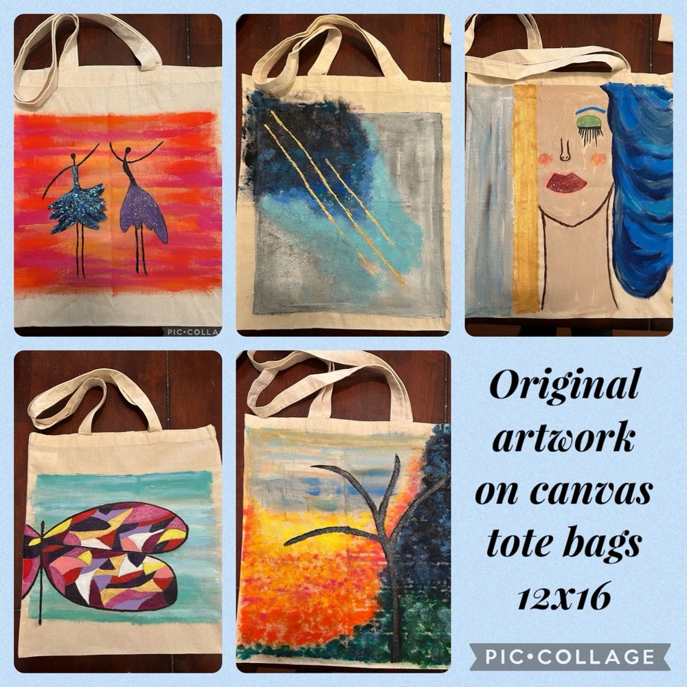 Hand painted art canvas bags